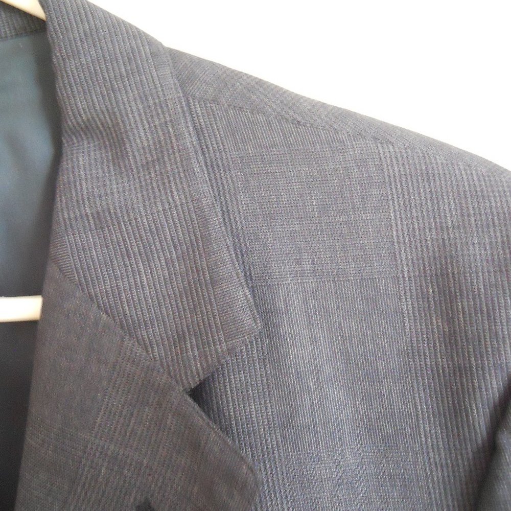 Polo University Club Ralph Lauren Blue Gray Glen Plaid Blazer Jacket Wool